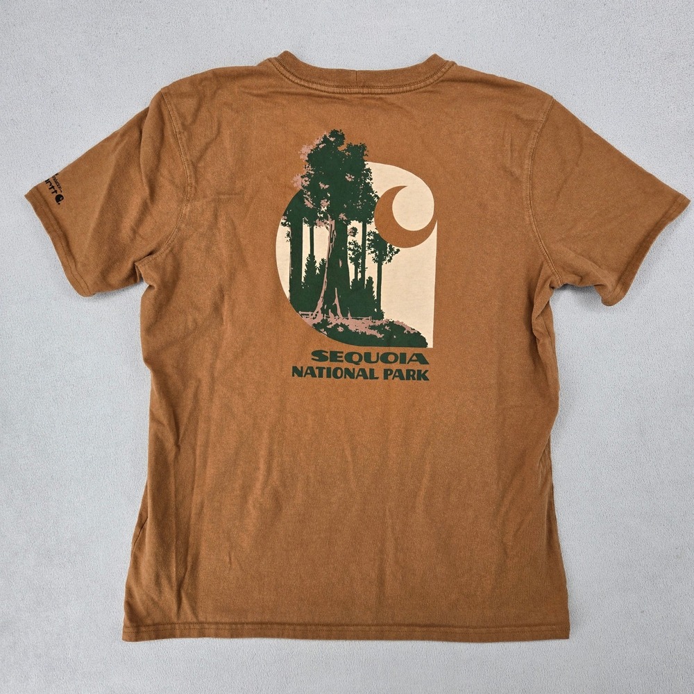 Carhartt Mens Medium Sequoia National Park Pocket T-Shirt Brown Gorpcore Graphic